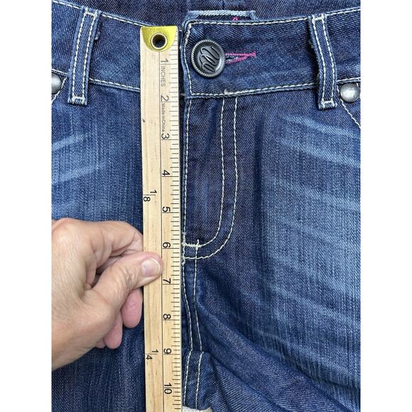 Wrangler Jeans Women’s 9/10x30 Blue Denim Bootcut Premium Patch Low Rise Cotton - Picture 10 of 15